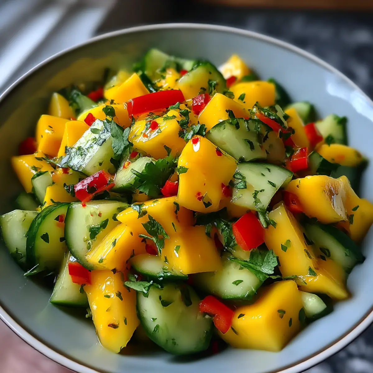 Thai Mango Gurkensalat – Frische für den Sommer