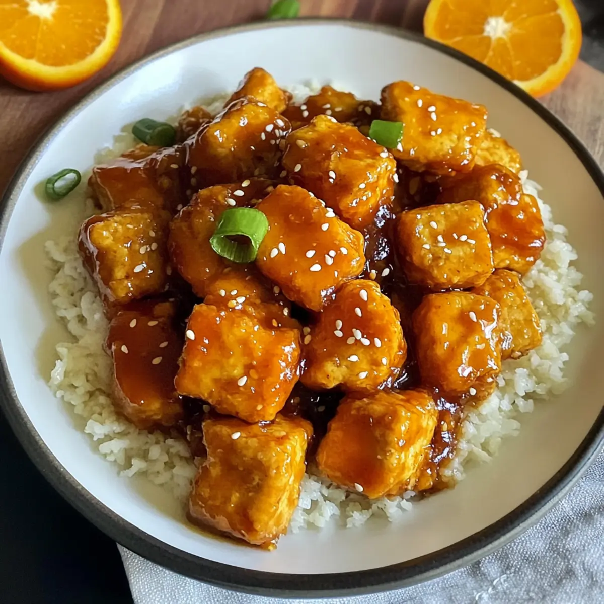 Veganer Orangen-Hühnchen: Knuspriges Tofu-Rezept