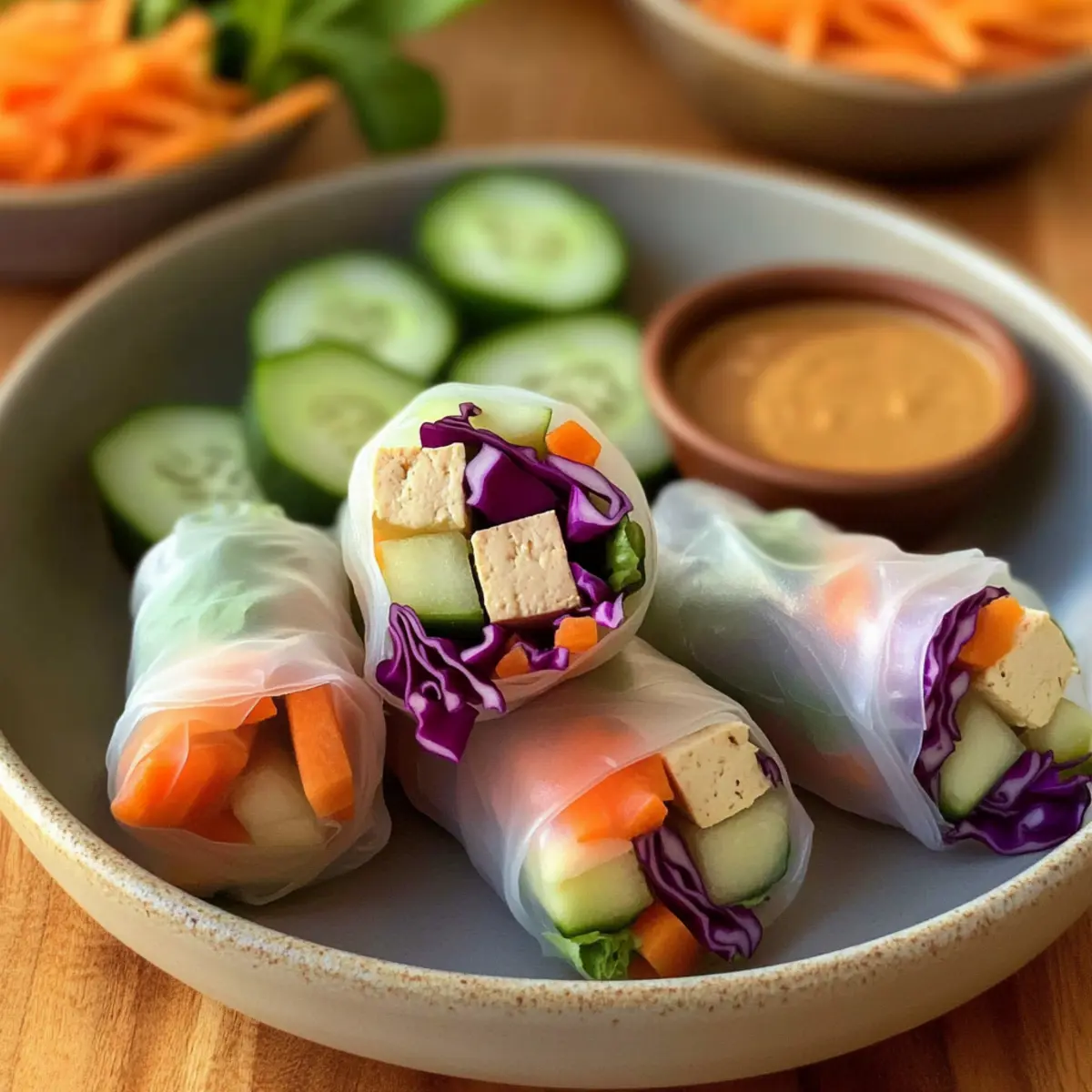 Vegane Sommerrollen mit cremiger Erdnusssoße