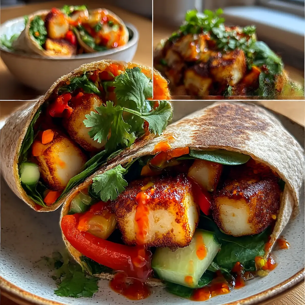 Vegetarische Süß-Chili-Halloumi-Wraps für jeden Tag