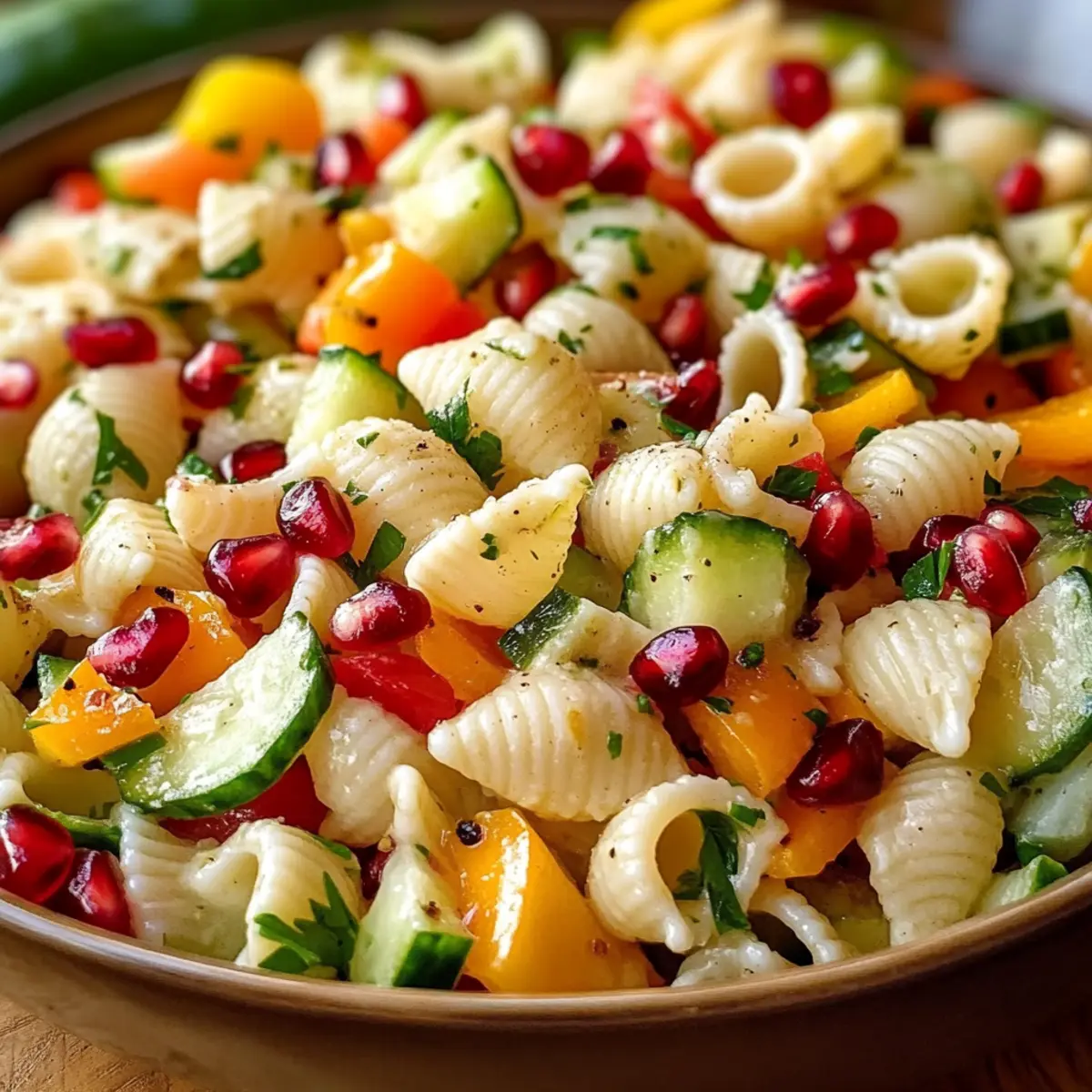 Lebendiger Sommer-Nudelsalat für heiße Tage genießen